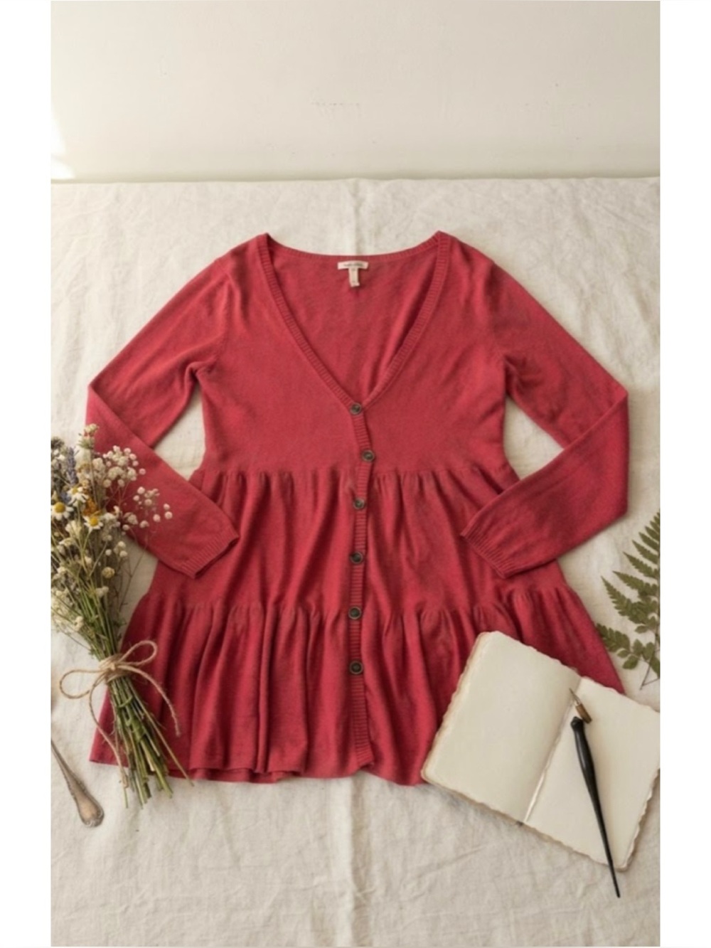 Matilda Jane Love Me Tender Tiered Button Down Long Cardigan